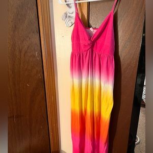 xhilaration long pink and orange gradient dress